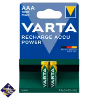 باتری نیم قلمی شارژی وارتا 1000mAh بسته 2 عددی