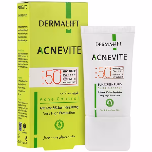 درمالیفت فلوئید ضد آفتاب آکنویت SPF50 بی رنگ