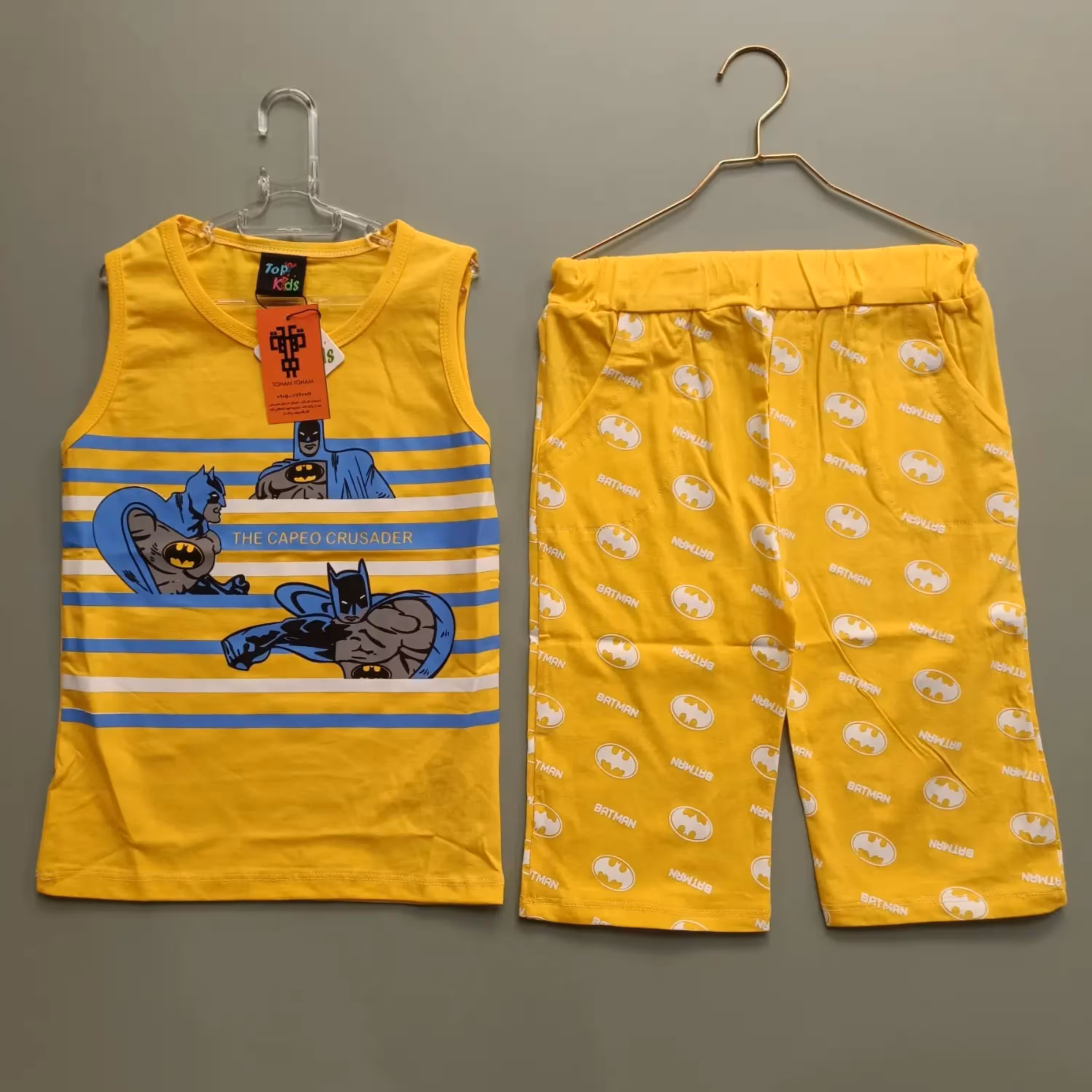 رکابی شلوارکه پسرانه از سن 1سال تا 8سال در جنس نخ با طرح تمام چاپ بتمن مناسب برای تمام پسران سرزمین