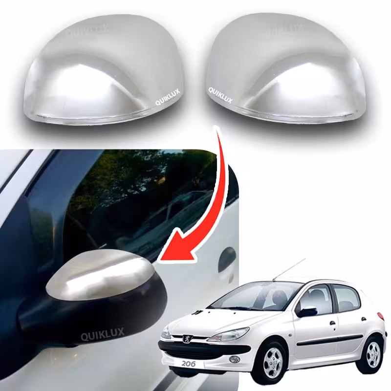 فلاپ آینه پژو 206 طرح استیل آبکاری کروم