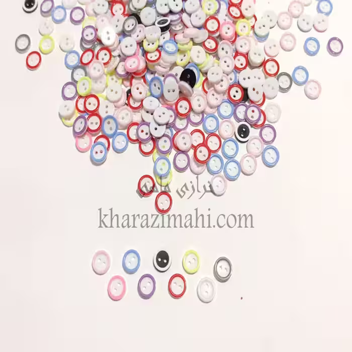 دکمه عروسکی رنگی _مدل {حاشیه دار}