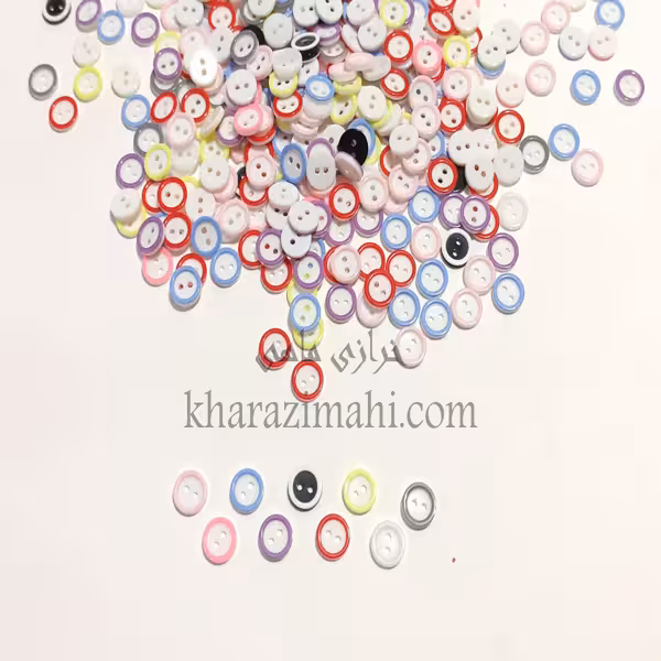 دکمه عروسکی رنگی _مدل {حاشیه دار}