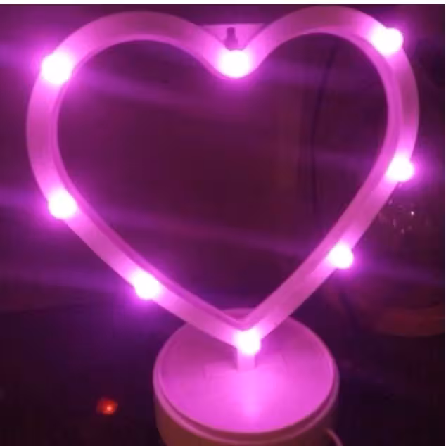 آباژور طرح قلب نوری-آباژور چراغ دار-چراغ خواب طرح قلب ال ای دی