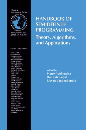 خرید و دانلود نسخه کامل کتاب Handbook of Semidefinite Programming - Theory, Algorithms, and Applications