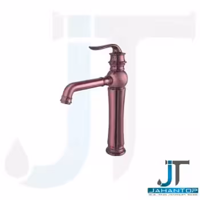 شیر روشویی پایه بلند اهرمی رزگلد آریانا (مدل سزار)