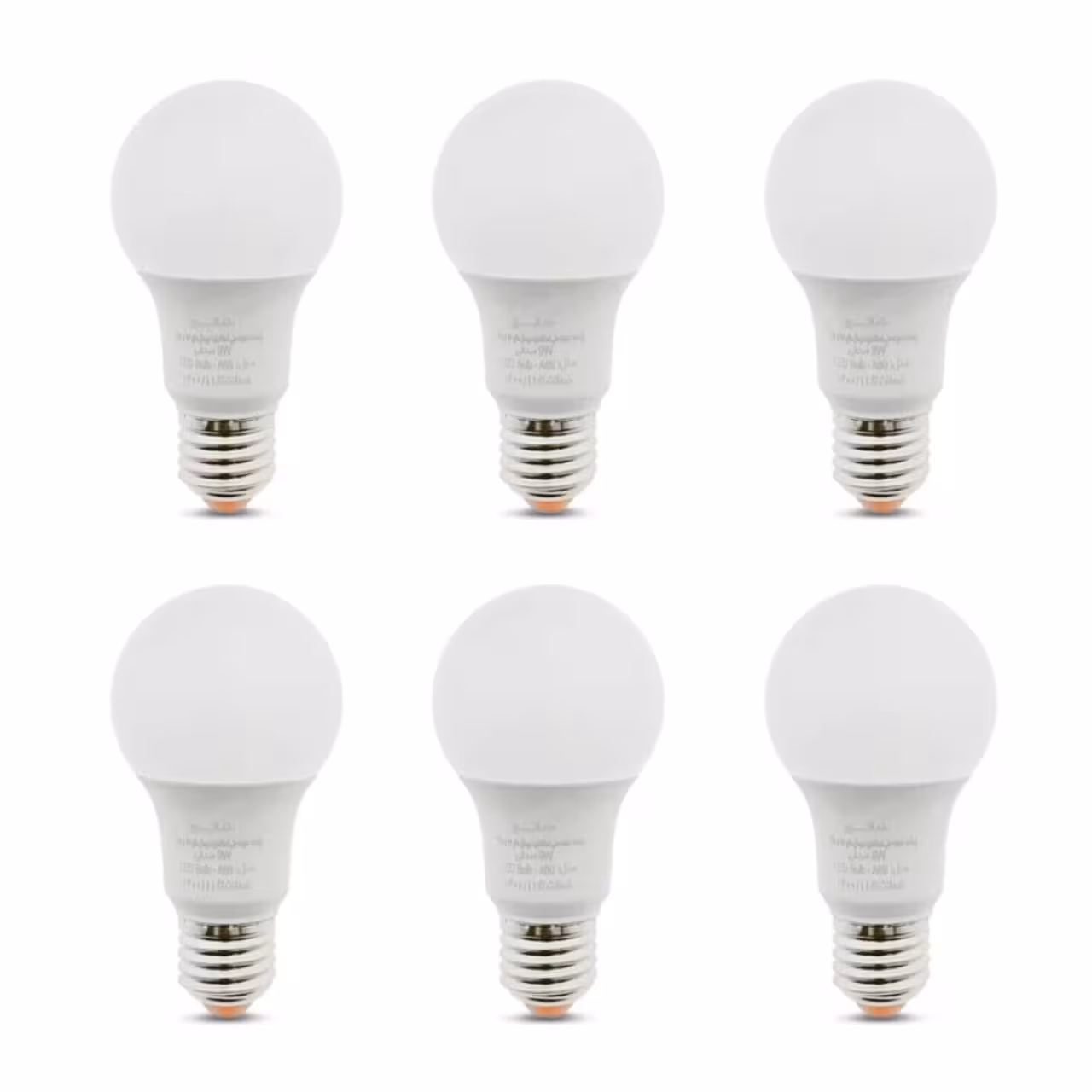 لامپ ال ای دی حبابی 9 وات نمانور مدل A60 پایه E27 مجوعه 6 عددی