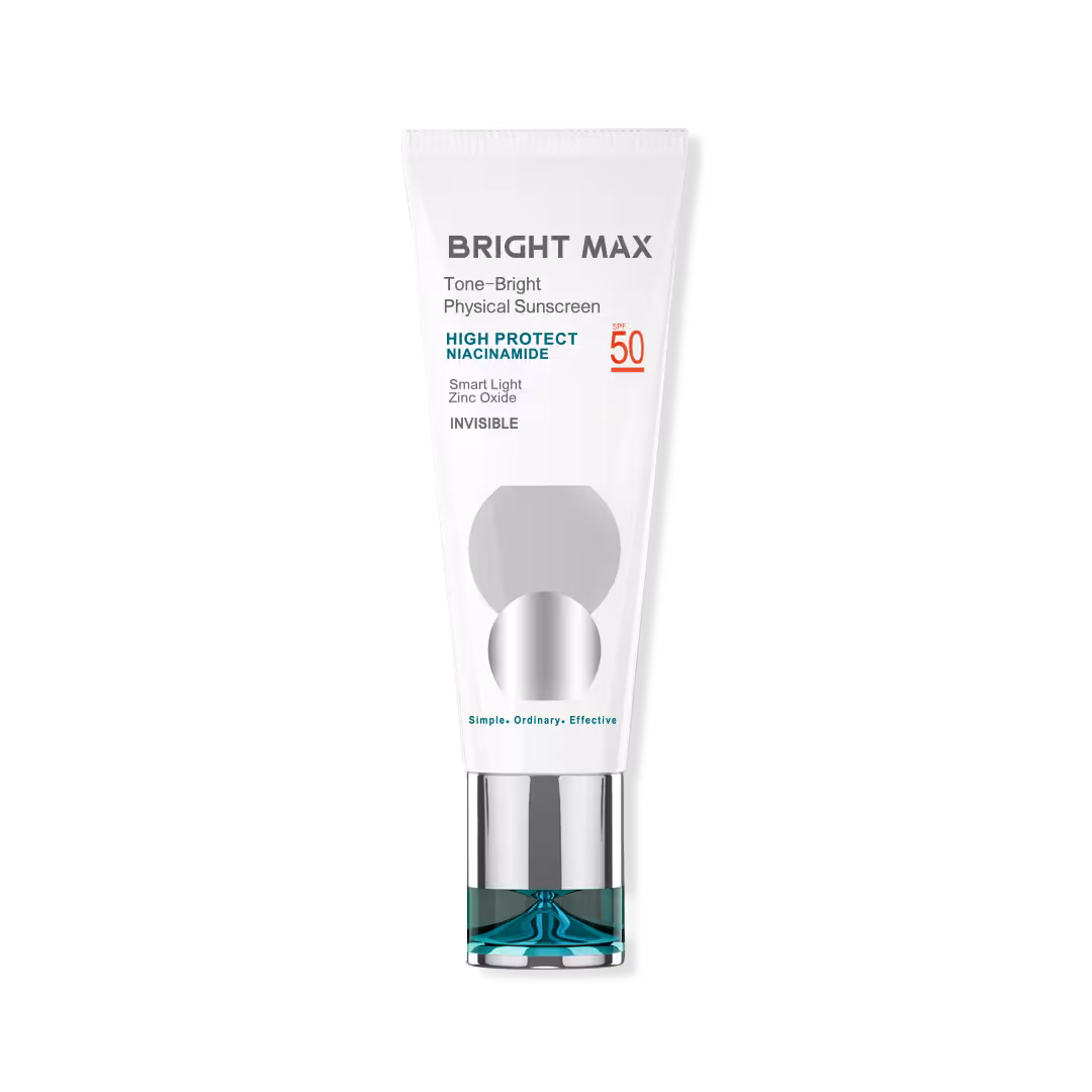 کرم ضد آفتاب برایت مکس مدل فیزیکال بی رنگ SPF50 حجم 40 میل