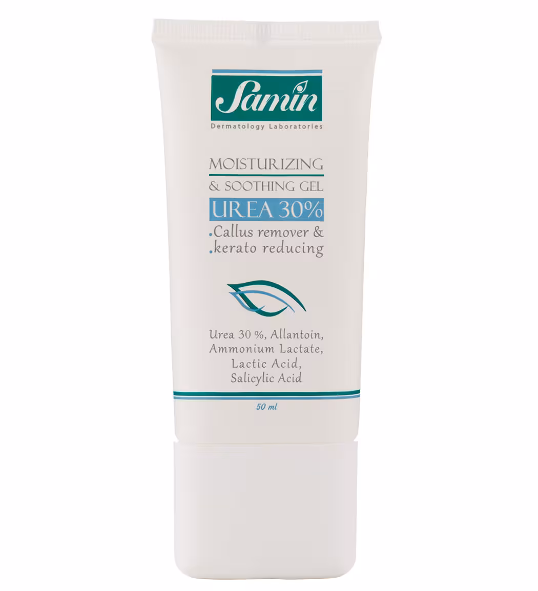 ژل مرطوب کننده قوی اوره 30 درصد ثمین 50 میل Samin Moisturizing and Soothing Gel Urea 30%