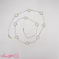 گردنبند رولباسی زنانه ونکلیف سفید آبکاری طلا کیفیت مستر کد 470