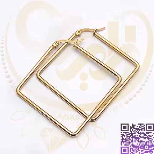 گوشواره استیل لوزی 5/5سانت کد1