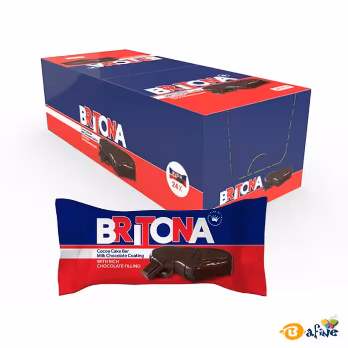قیمت و خرید کیک کاکائویی با مغزی کاکائویی و روکش شکلات شیری بریتونا بسته 24 عددی