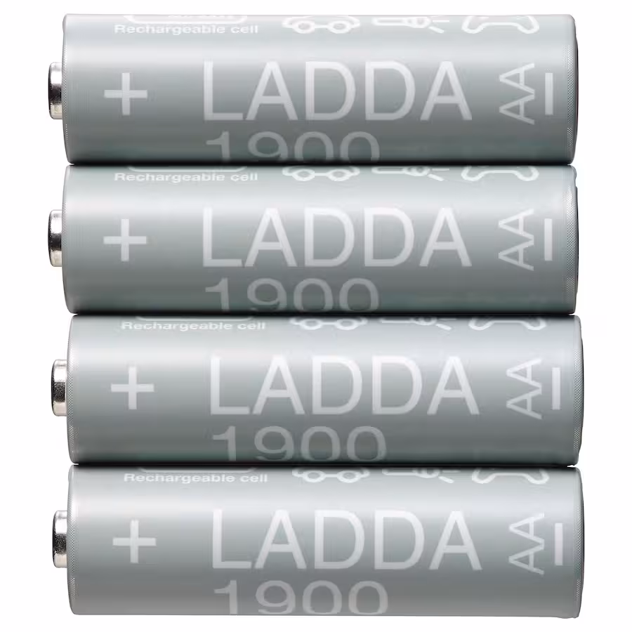 باتری قلمی 1900 میلی آمپر قابل شارژ ایکیا مدل LADDA کد 005.098.14 بسته 4 عددی