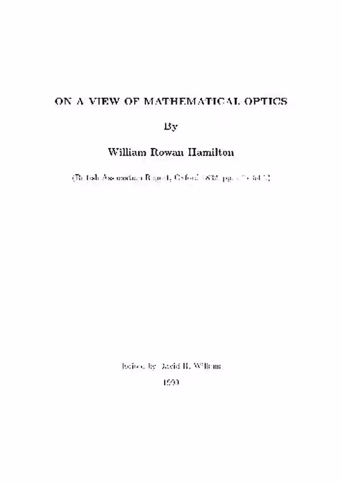 خرید و دانلود نسخه کامل کتاب On a View of Mathematical Optics