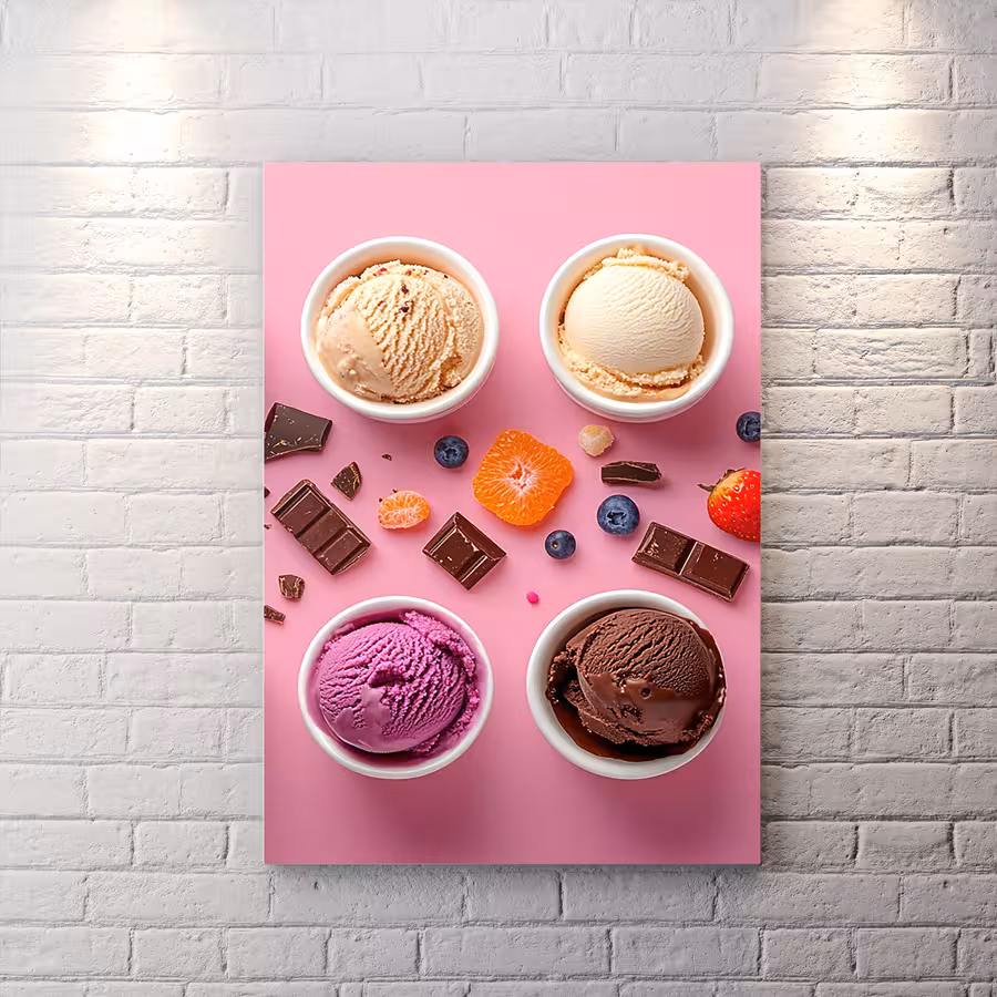 تابلو دیواری دکوراتیو طرح بستنی کاسه ای HQCs-2283