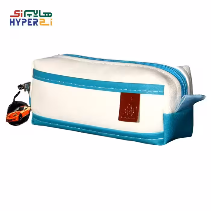 جامدادی چرمی زيماژ آبی سفیدZimage