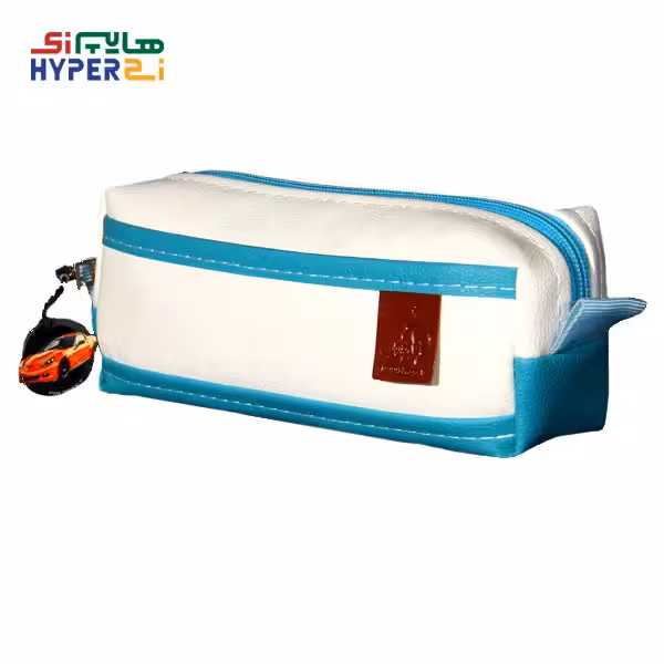 جامدادی چرمی زيماژ آبی سفیدZimage