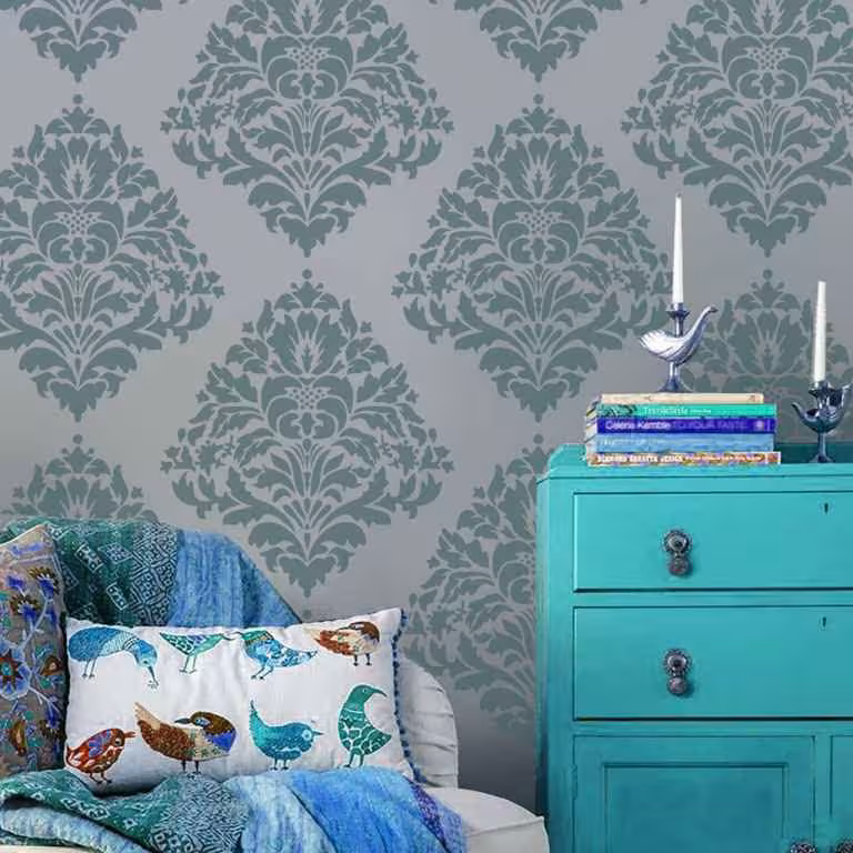 شابلون دیواری داماسک کد 529