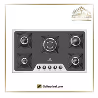 اجاق گاز شیشه ای پنج شعله پرنیان استیل مدل PB-5214 فریم آینه