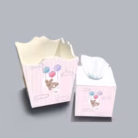 ست سطل و جا دستمال چوبی کودک طرح خرس شیطون کد A2238