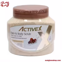 اسکراب صورت و بدن اکتیوکس با عصاره شیر و خرما 500 میل | ActiveX Face and Body Scrub with Milk & Date Extract 500ml | کد 2894