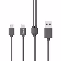 کابل شارژر و دیتا یک متری 2 کاره میکرو و آیفون بدون پک