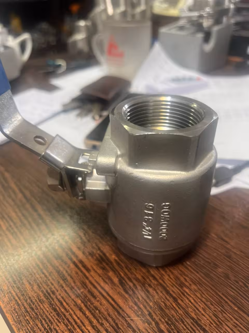 شیر گازی 1 1/4" اینج کلاس 2000WOG  از جنس SS 316