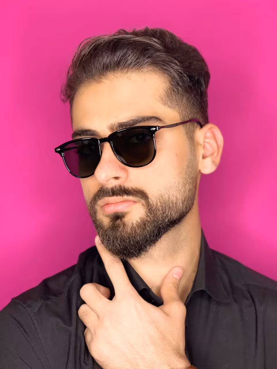 عینک آفتابی مردانه مشکی ویفری 2 دکمه یووی 400