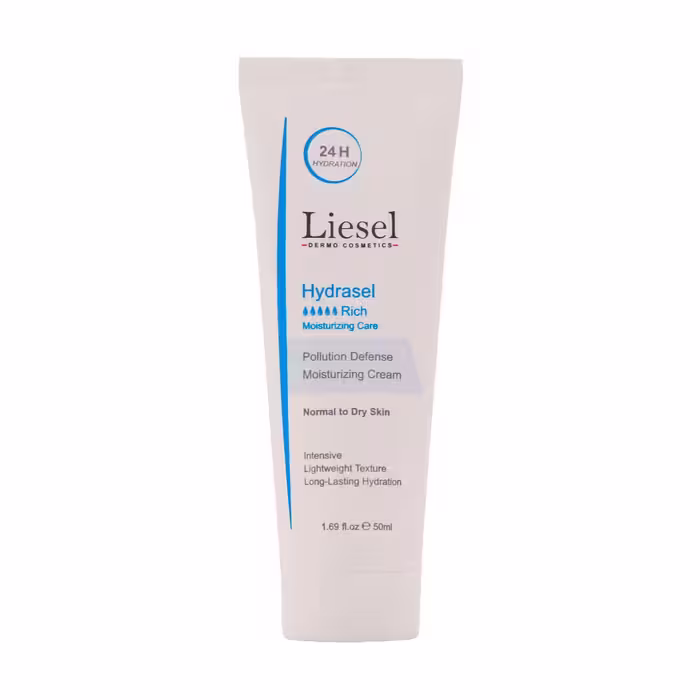 کرم مرطوب کننده و آبرسان لایسل مدل ریچ هیدراسل مناسب پوست معمولی و خشک 50 میلی لیتر | Liesel Moisturizing Cream Model Hydrasel Rich For Dry Skin