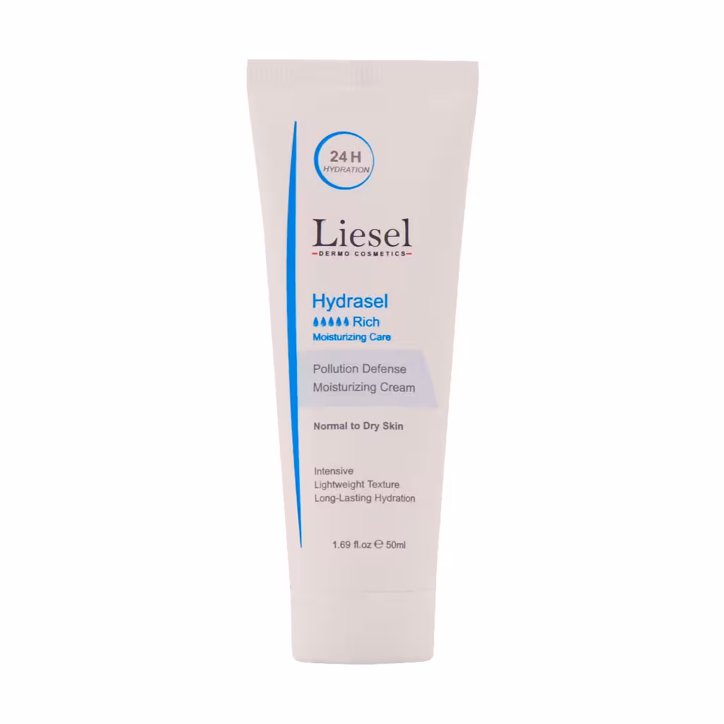 کرم مرطوب کننده و آبرسان لایسل مدل ریچ هیدراسل مناسب پوست معمولی و خشک 50 میلی لیتر | Liesel Moisturizing Cream Model Hydrasel Rich For Dry Skin