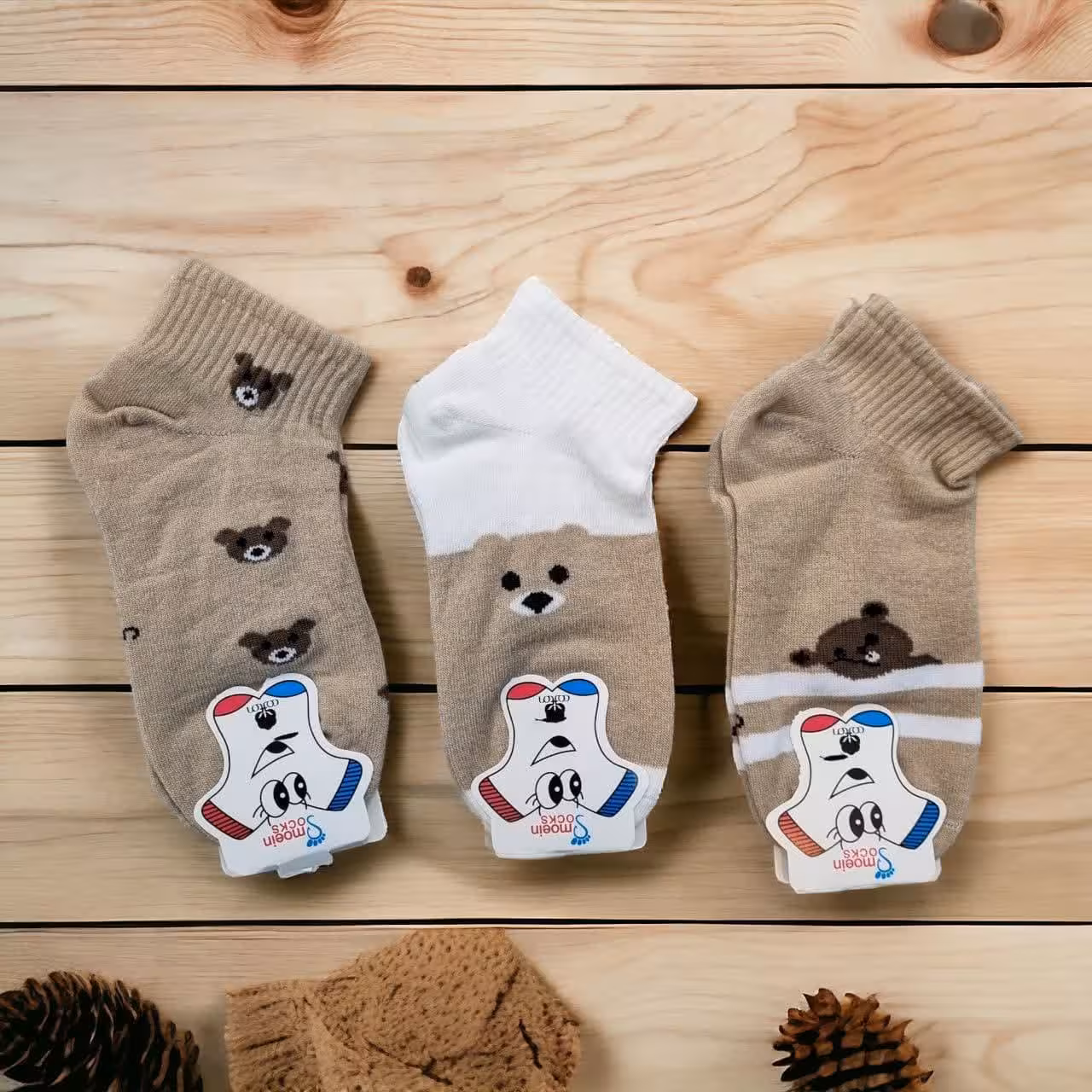 جوراب نیم ساق بچگانه تدی وسط کرم