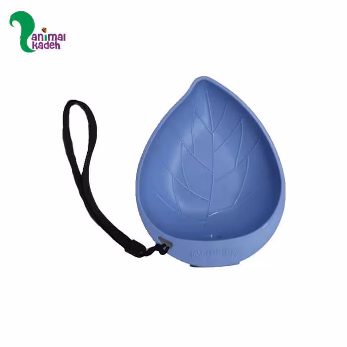 آبخوری سگ و گربه مسافرتی سینک دار طرح برگ (آبی)