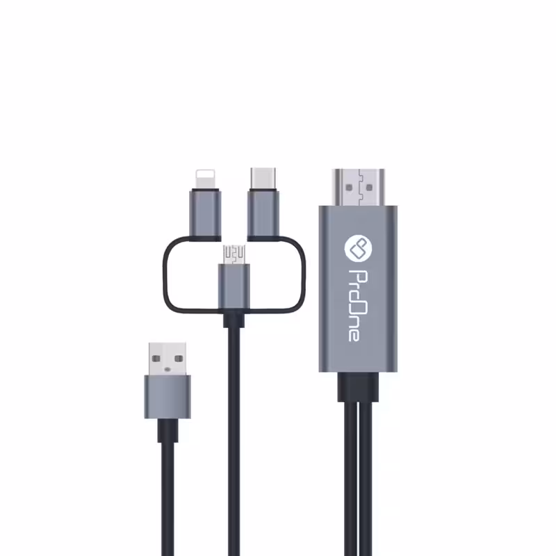 کابل تبدیل HDMI به USB-C / microUSB / لایتنینگ پرووان مدل PCH70 طول 1.8متر