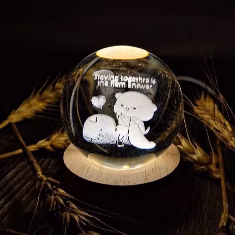 گوی کریستالی طرح خرس های خواب آلود سایز 6 کد T 16