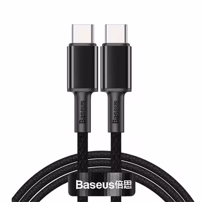 کابل شارژ دو سر تایپ سی 100 واتی 1 متری بیسوس مدل CATGD-01