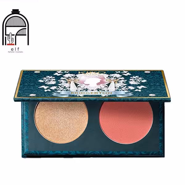 رژ گونه و هایلایتر پودر فشرده بریجتون بوکت کیکو میلانو bridgerton bouquet Pressed powder blush And highlighter Kiko Milano