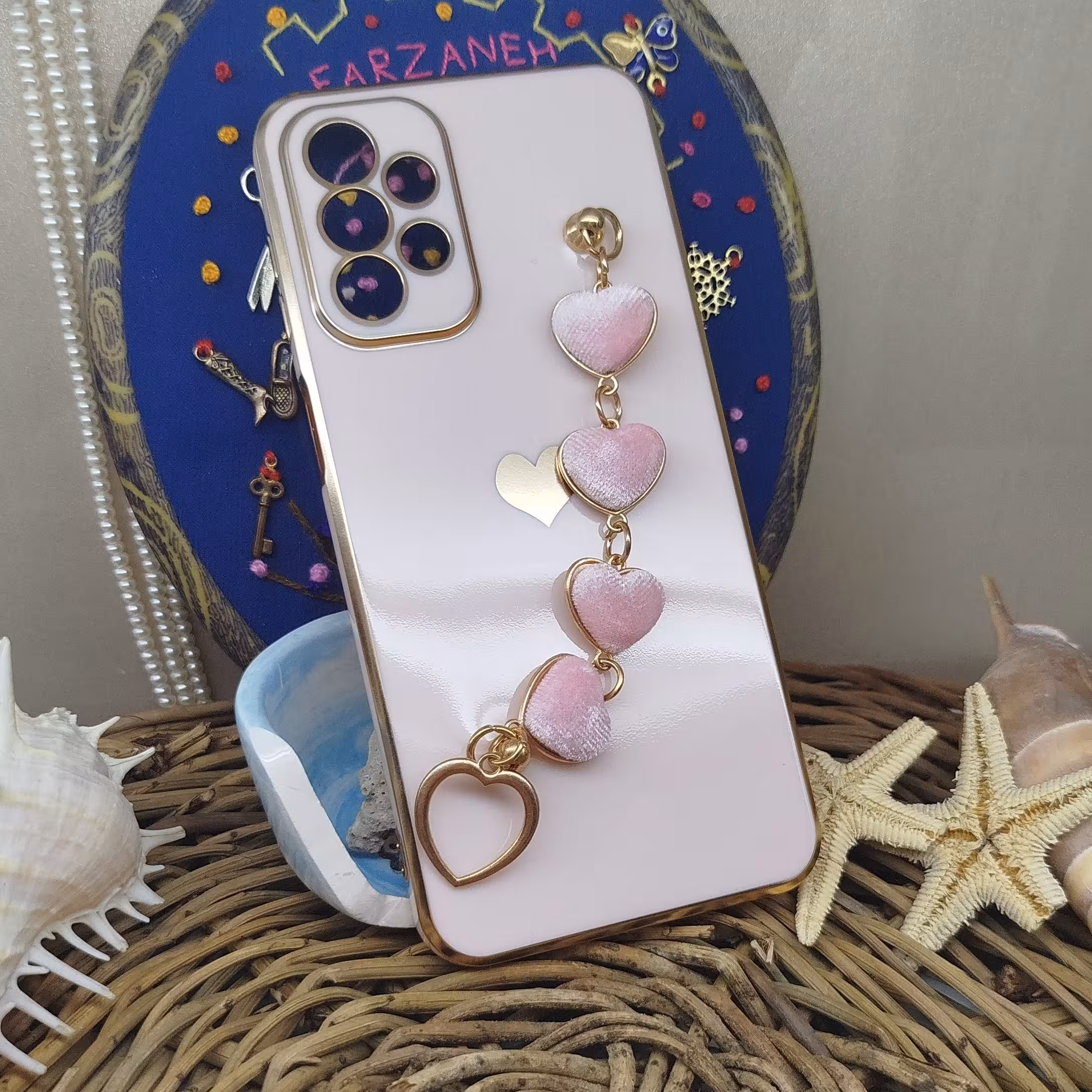 کاور گوشی سامسونگ a23 مدل زنجیری طرح قلب