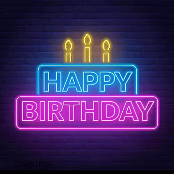 تابلو نئون طرح تولدت مبارک