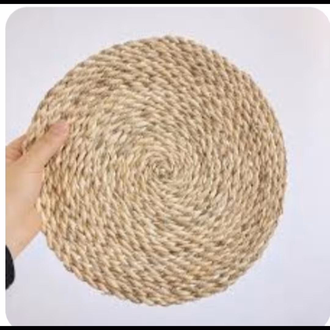 زیر داغی یا زیر گلدانی حصیری 