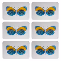 زیربشقابی طرح پروانه کد 9017 بسته 6 عددی | کالا مکس