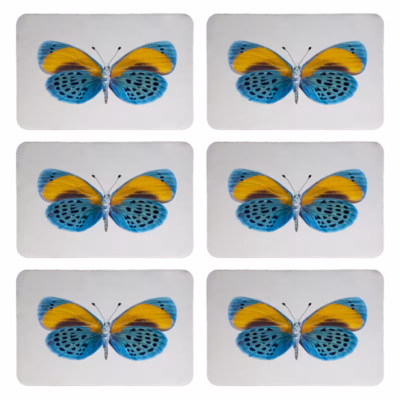 زیربشقابی طرح پروانه کد 9017 بسته 6 عددی | کالا مکس