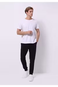 شلوار گرمکن SLIM FIT MIDDLE کمر میانه لباس مشکی مردان شش Colin’s