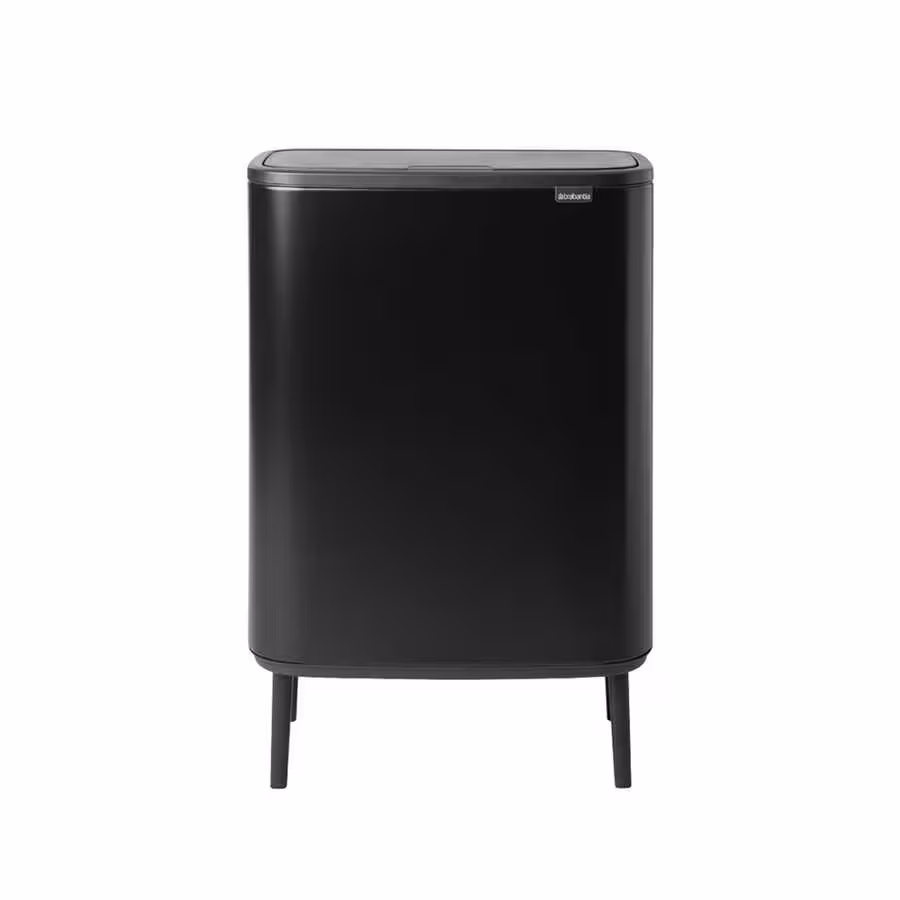 سطل زباله لمسی برند Brabantia هلند مدل BO با ظرفیت 60 لیتر، رنگ مشکی مات، کد BRA 130229
