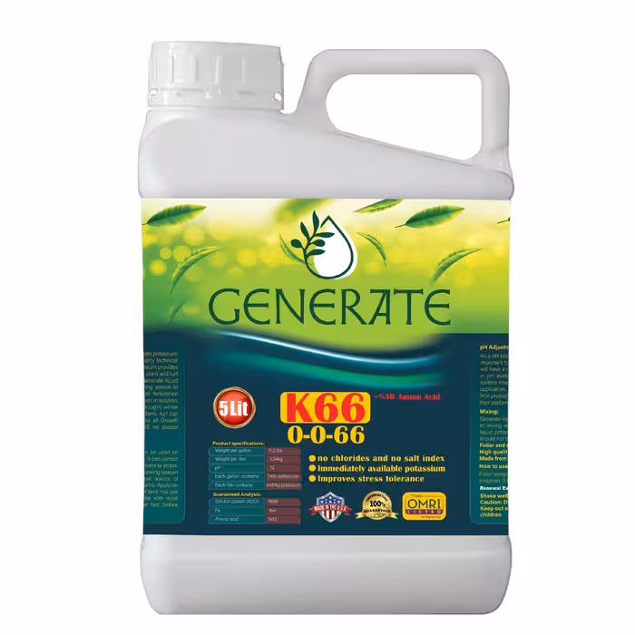 کود پتاس بالای K66 جنریت پنج لیتری66درصدپتاس  محصول ایالات متحده
