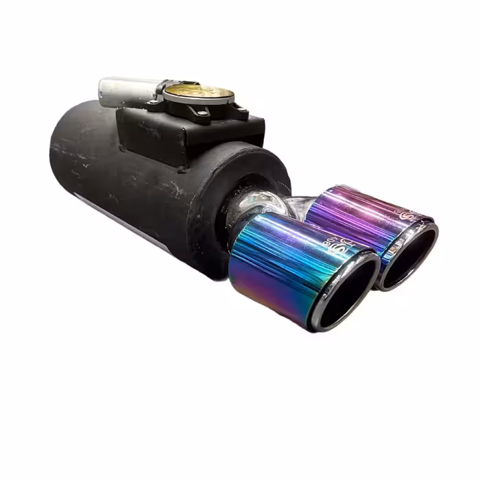 منبع اگزوز ریموت دار دولول آگرا هفت رنگ مناسب همه خودروها برند جی اس