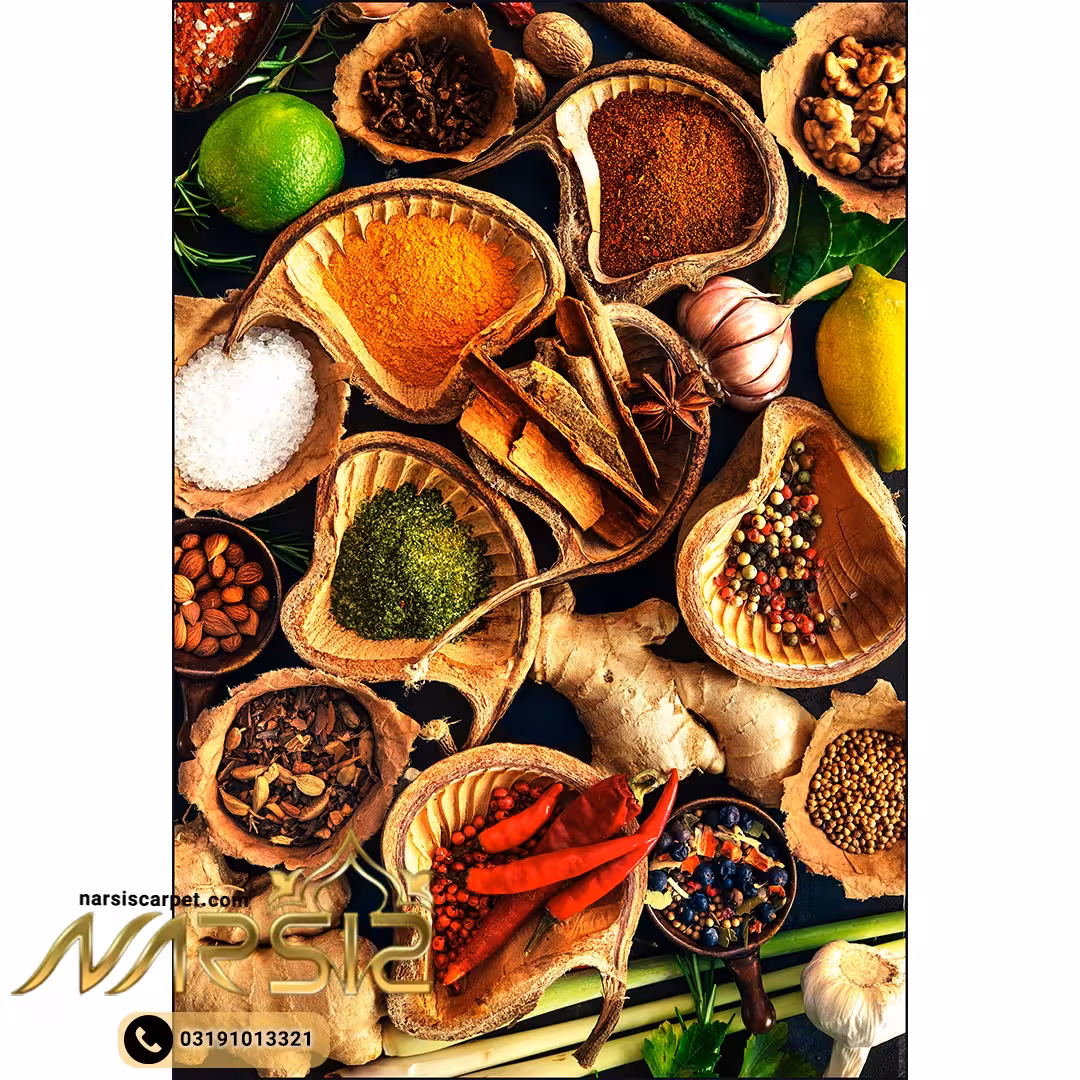 فرشینه آشپزخانه طرح ادویه جات کد 7055