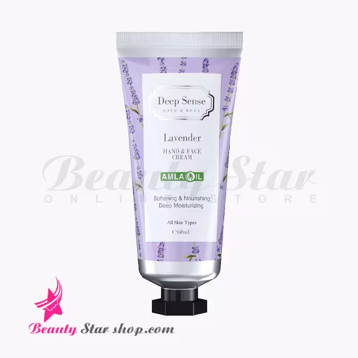 کرم مرطوب کننده دست و صورت دیپ سنس مدل لوندر مناسب انواع پوست حجم 60 میلی لیتر