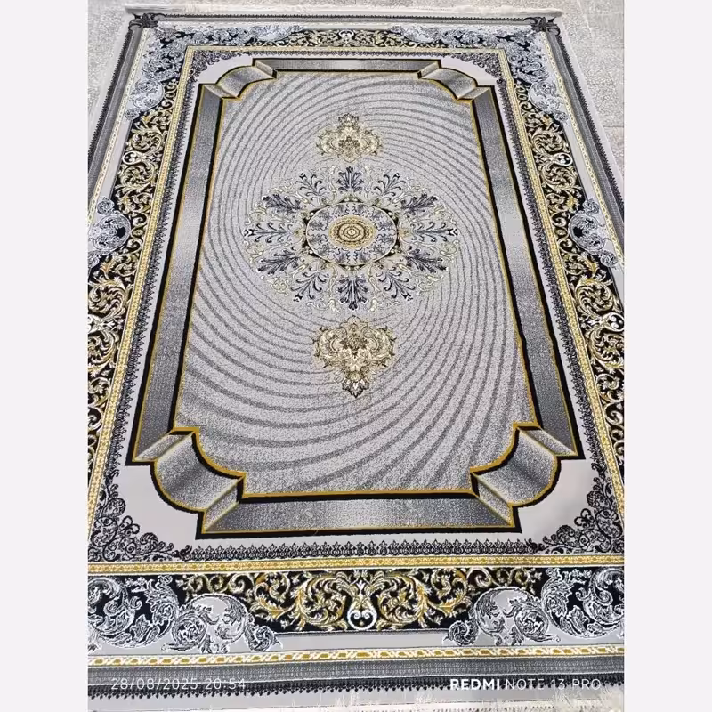 فرش 12متری جدید کاشان نقشه دلبر نقره ایی مناسب دکوراسیون خاص