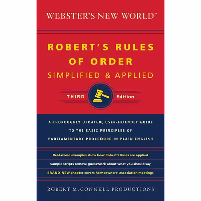 کتاب Webster,s New World Robert,s Rules Of Order Simplified And Applied, Third Ed اثر Robert McConnell Productions انتشارات Collins Reference