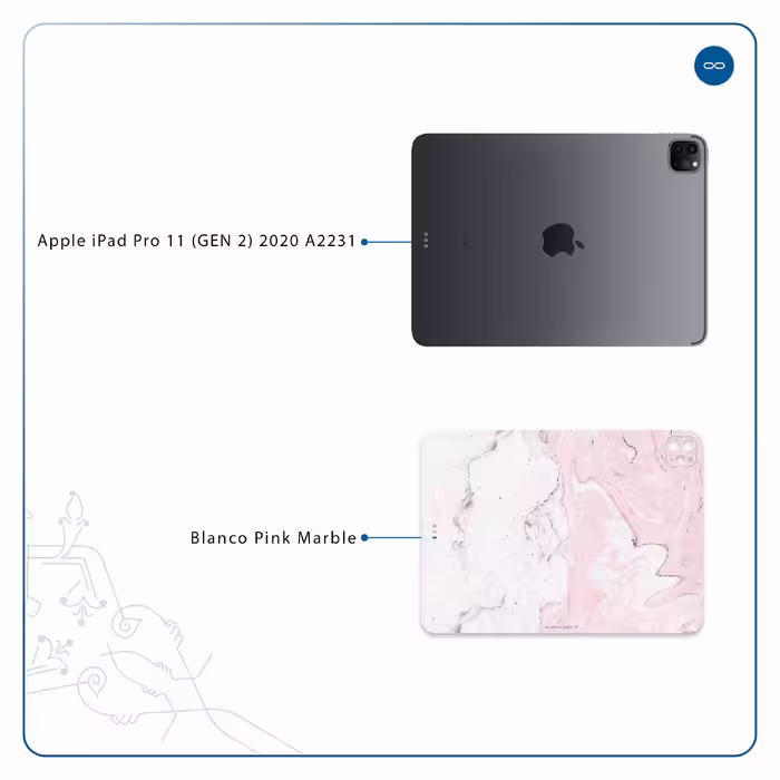 برچسب پوششی ماهوت مدل Blanco-Pink-Marble مناسب برای تبلت اپل iPad Pro 11 (GEN 2) 2020 A2231