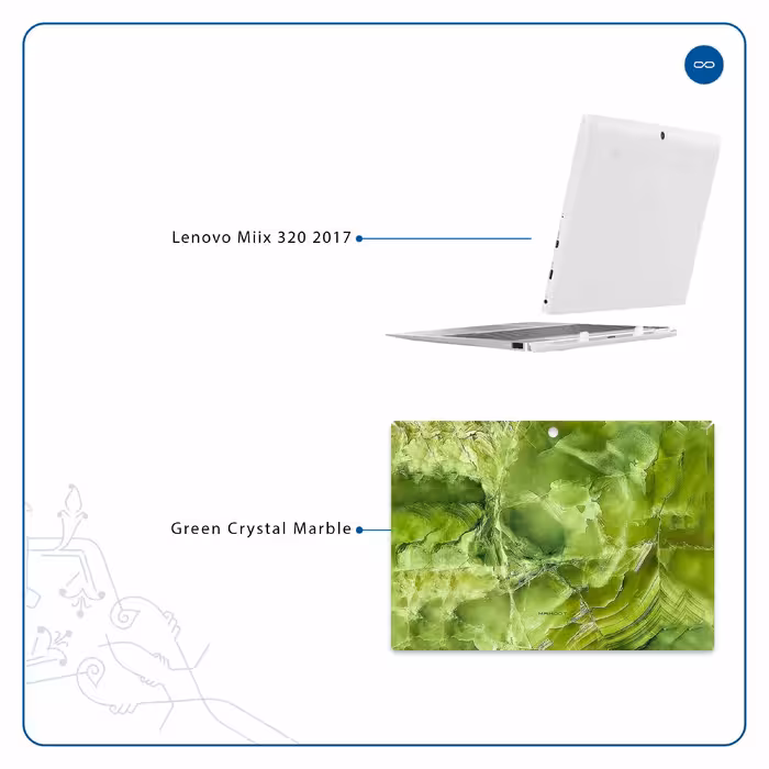 برچسب پوششی ماهوت مدل Green Crystal Marble مناسب برای تبلت لنوو Miix 320 2017